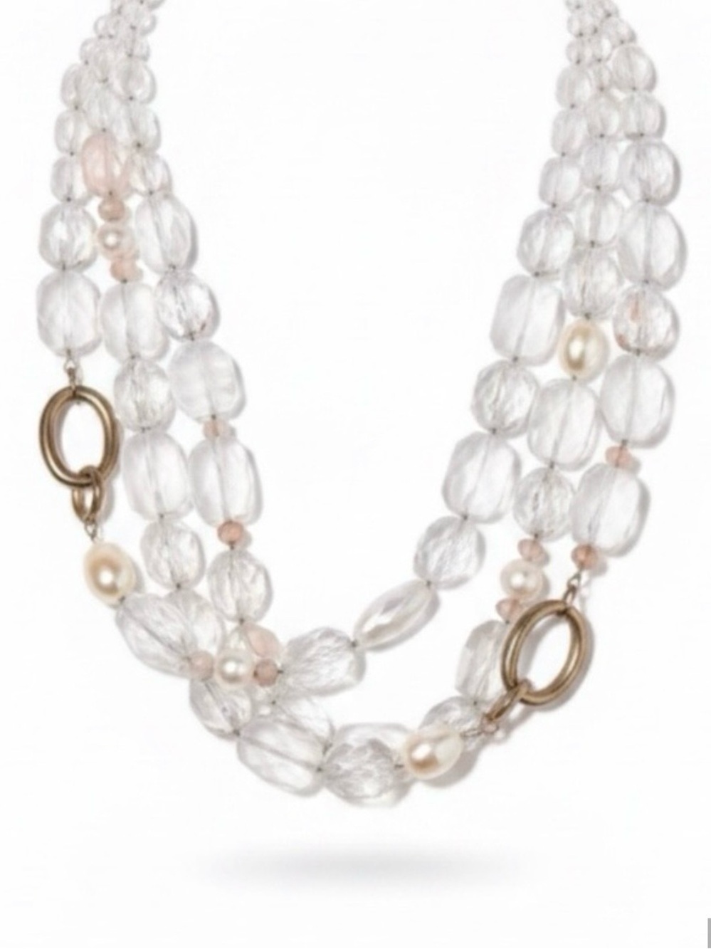 Silpada White Quartz, Pearl & Sterling Multi-Strand Necklace “White Heat”